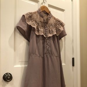 Lavender Lacy Vintage Button Up Dress